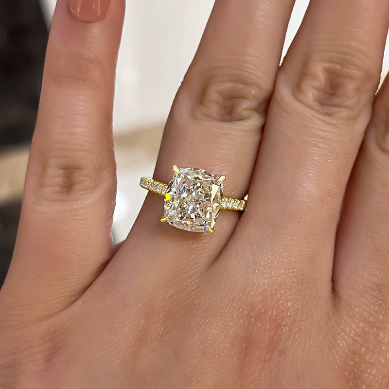 Exclusive Cushion Cut Women's Engagement Ring In Sterling Silver