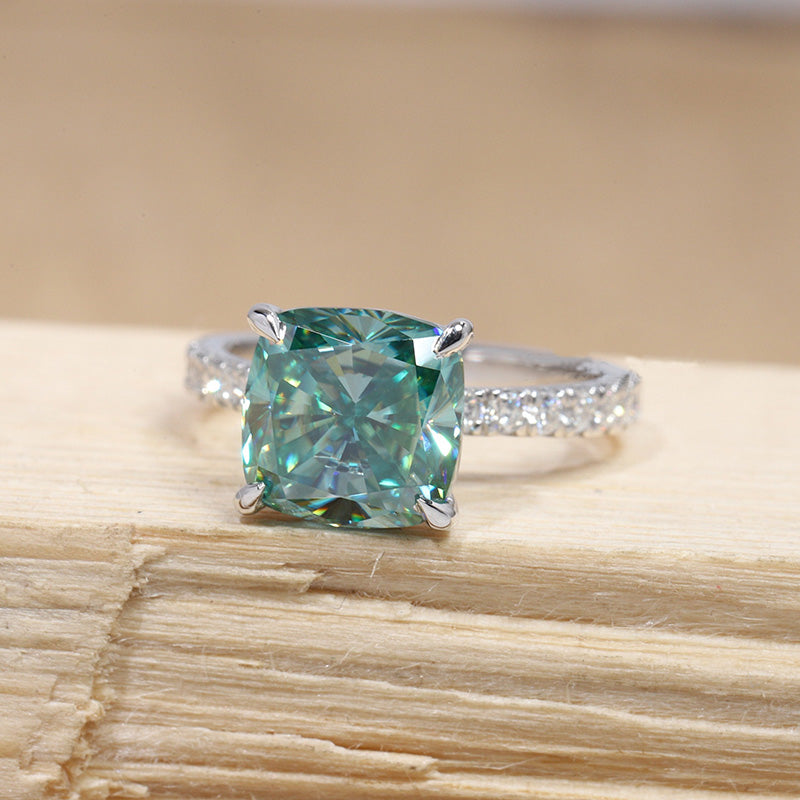 Exclusive Cushion Cut Paraiba Tourmaline Engagement Ring