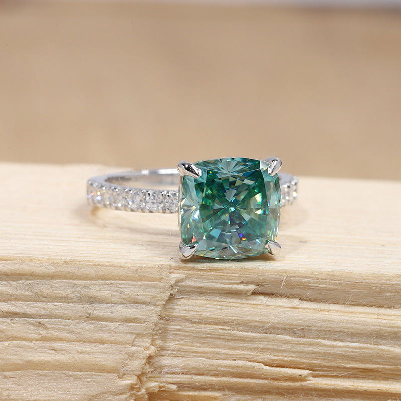 Exclusive Cushion Cut Paraiba Tourmaline Engagement Ring