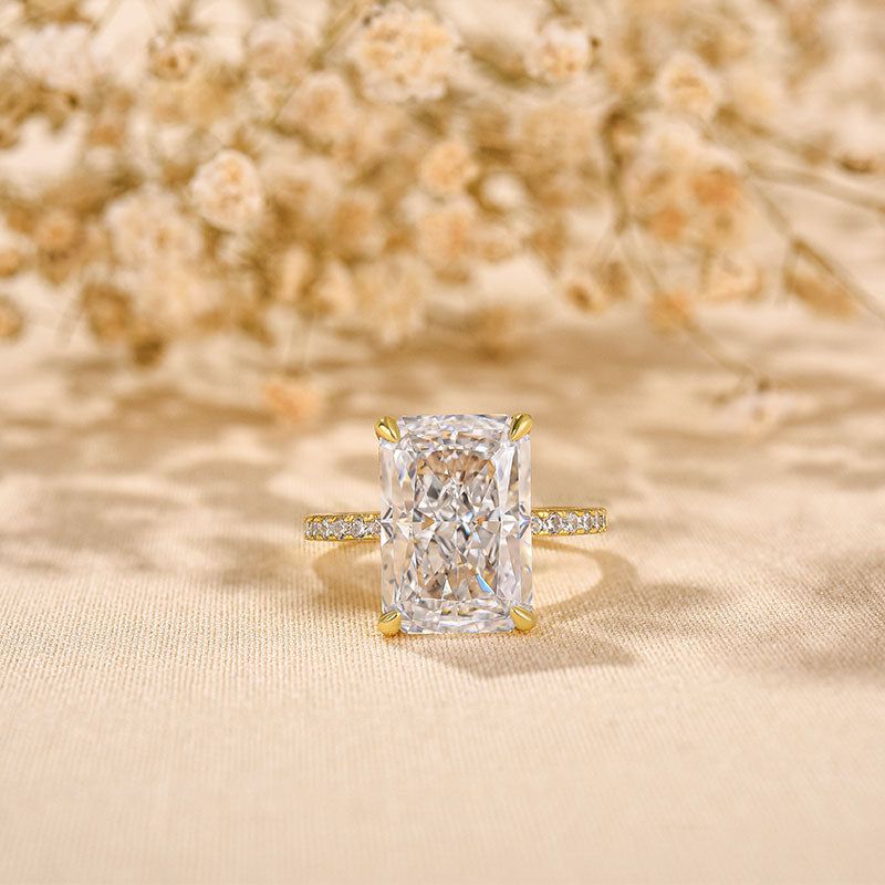 Classic Big Radiant Cut Simulated Diamond Engagement Ring for Women