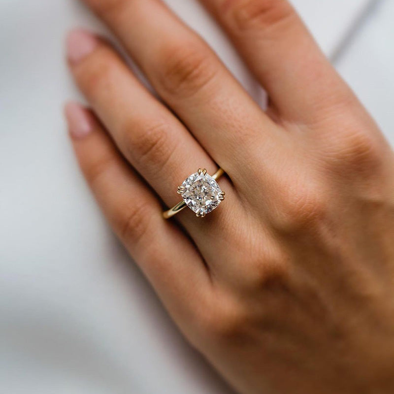 Ahabobo Stunning Cushion Cut Engagement Ring In Sterling Silver