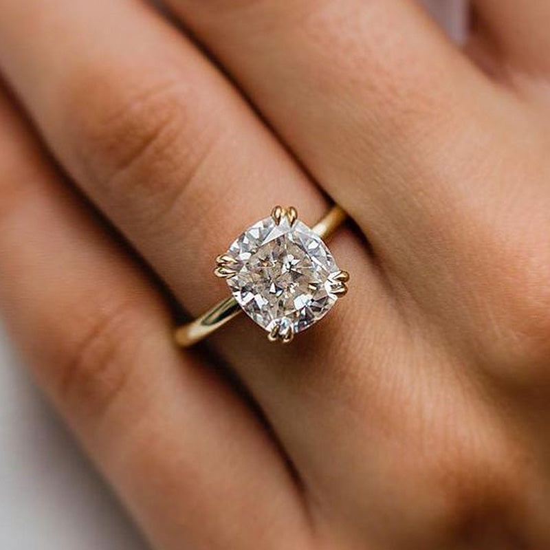 Maxine Stunning Cushion Cut Engagement Ring In Sterling Silver