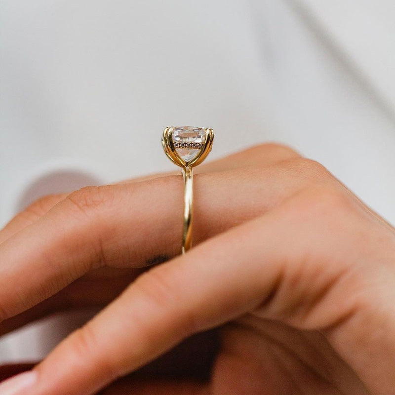 Ahabobo Stunning Cushion Cut Engagement Ring In Sterling Silver