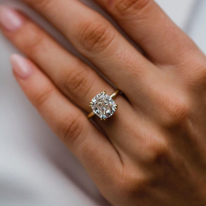 Ahabobo Stunning Cushion Cut Engagement Ring In Sterling Silver