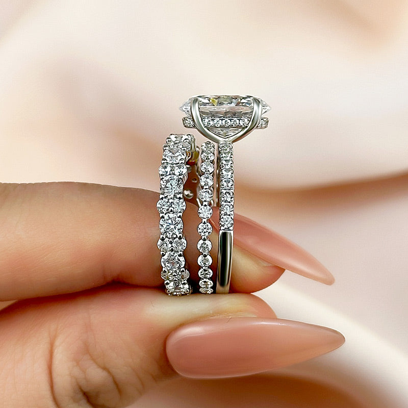 Timeless 3.5 CT Oval Cut 3PC Bridal Ring Set