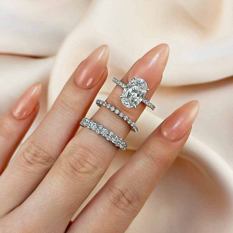 Timeless 3.5 CT Oval Cut 3PC Bridal Ring Set