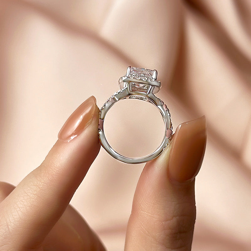 Ahabobo Noble Halo Princess Cut Engagement Ring