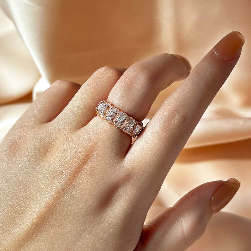 Luxurious Halo Cushion Cut Wide Wedding Band For Women In Sterling Silver