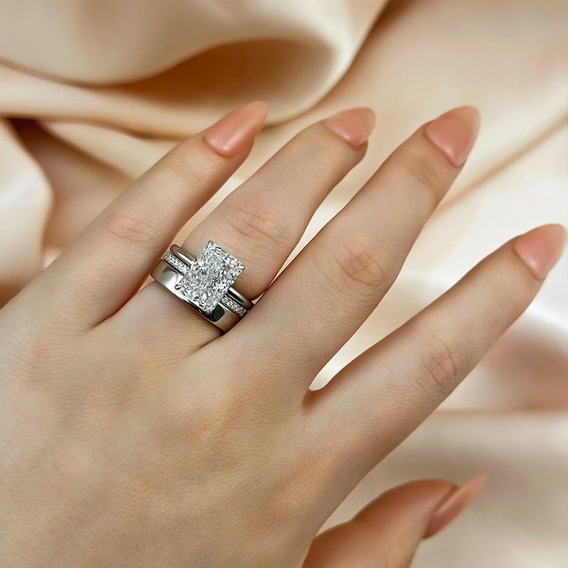 Ahabobo Classic 4.5Ct Radiant Cut 3PC Wedding Set