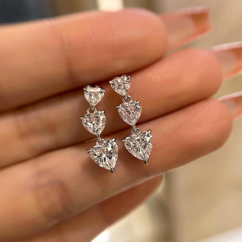 1.5Ct Elegant Heart Cut Women's Stud Earrings In Sterling Silver