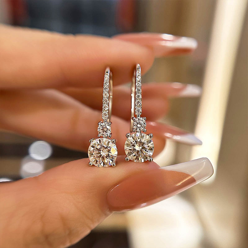 1.0Ct Moissanite Round Cut Stud Earrings