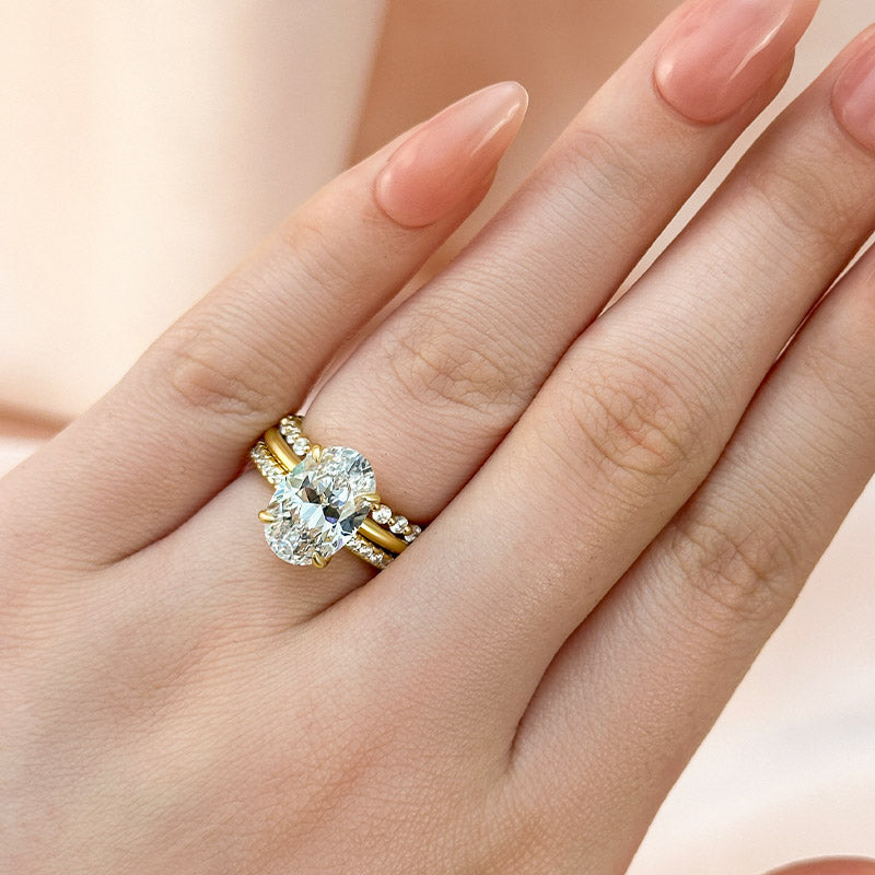 4.0Ct Oval Cut Women's Wedding Ring Set Travle Ring In Sterling Silver