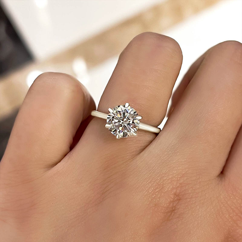 Classic Round Cut Solitaire Engagement Ring for Her