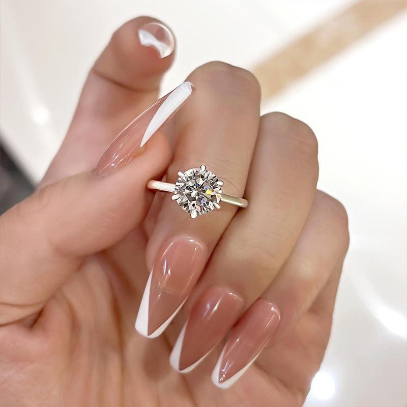 Classic Round Cut Solitaire Engagement Ring for Her