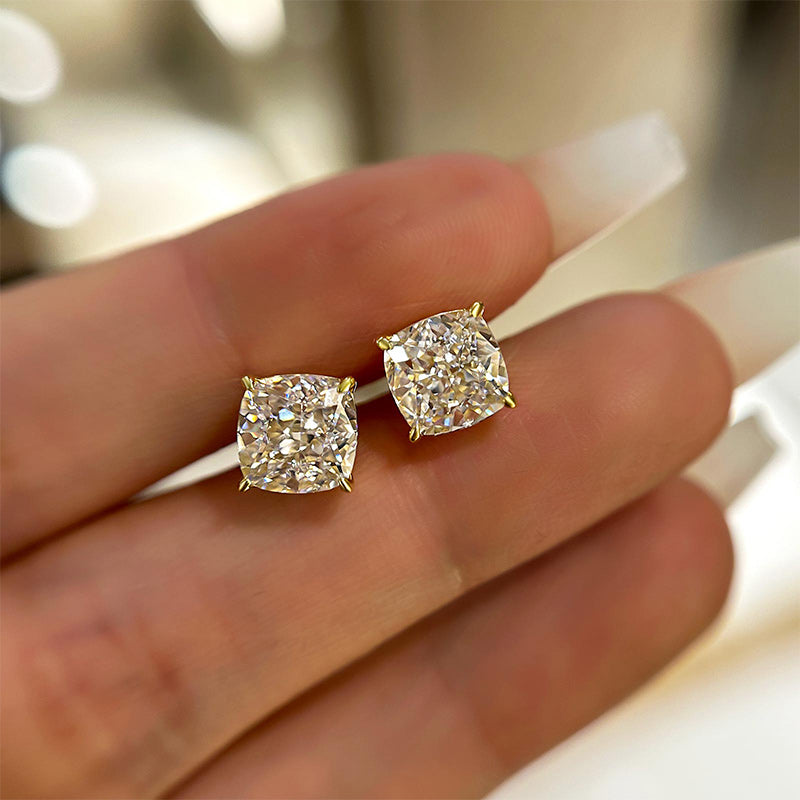 1.5 Carat Cushion Cut Sterling Silver Women's Stud Earrings