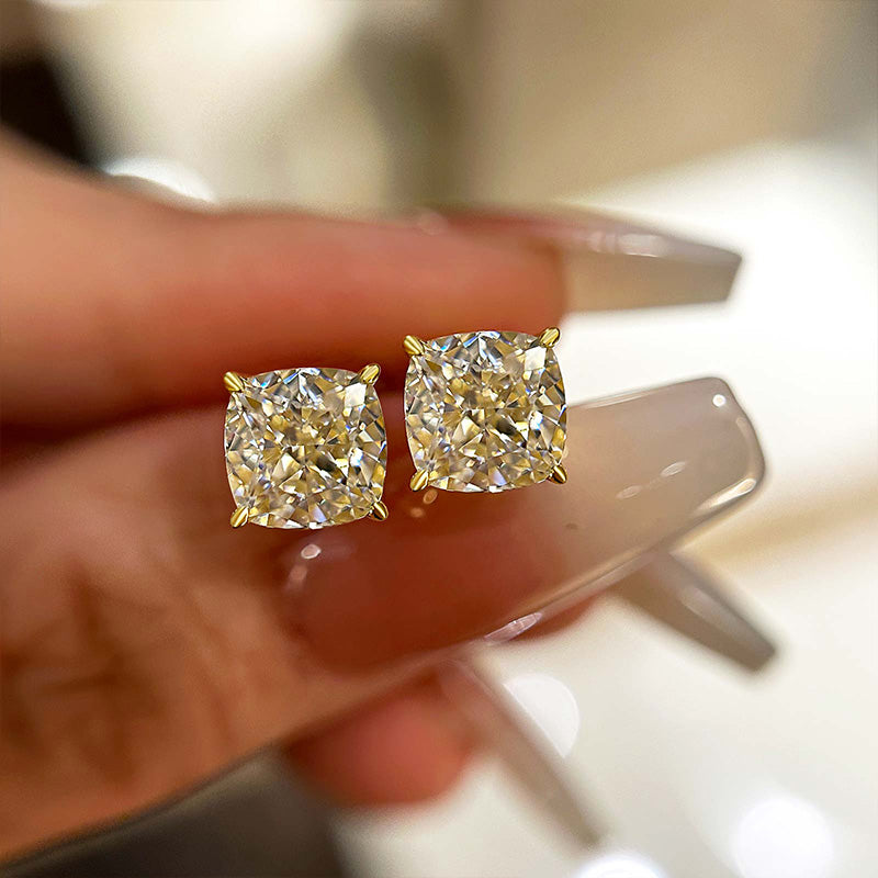 1.5 Carat Cushion Cut Sterling Silver Women's Stud Earrings