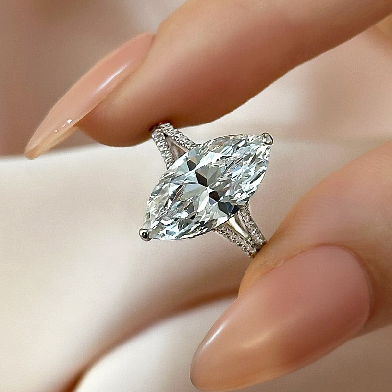 Maxine Exquisite Split Shank 4.0Ct Marquise Cut Engagement Ring
