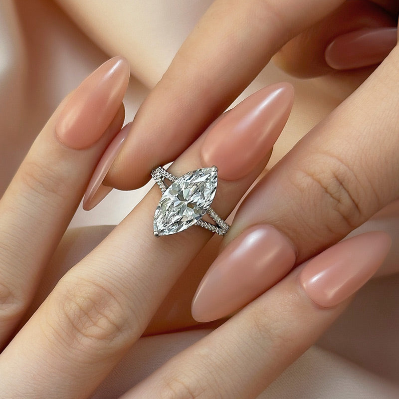 Maxine Exquisite Split Shank 4.0Ct Marquise Cut Engagement Ring