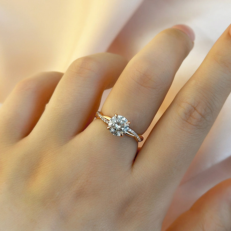 Twist 1.25 Carat Round Cut Promise Ring For Her In Sterling Silver