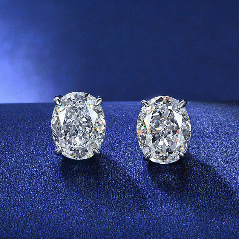 2.0Ct Stunning Classic Oval Cut Sona Simulated Diamond Stud Earrings In Sterling Silver