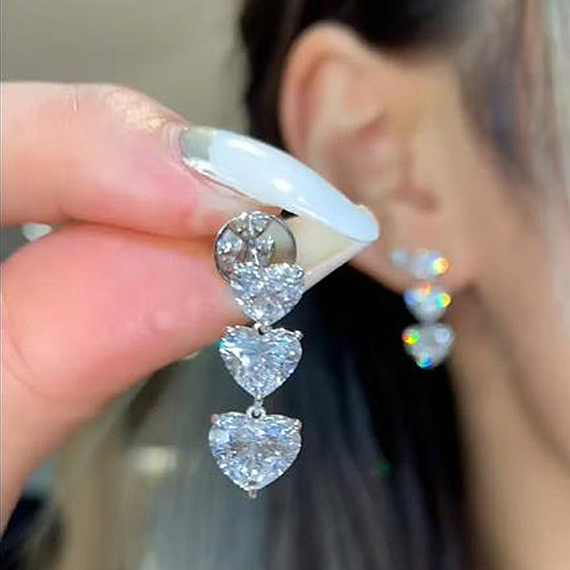 1.5Ct Elegant Heart Cut Women's Stud Earrings In Sterling Silver