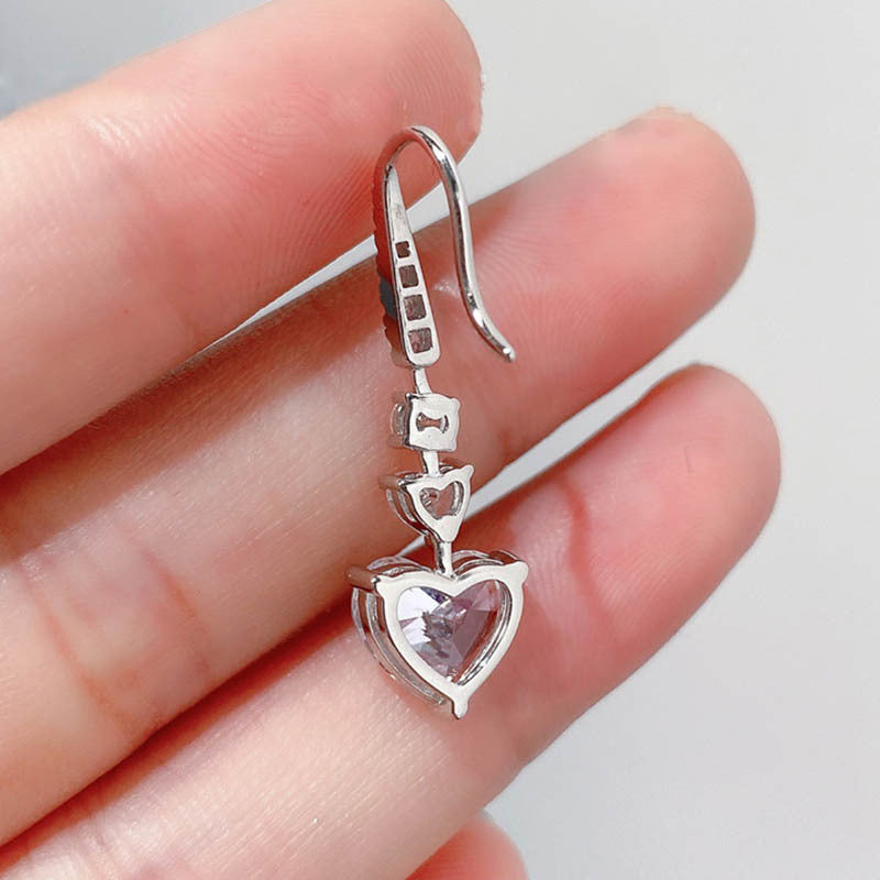 1.5Ct Stunning Heart Cut Women's Stud Earrings In Sterling Silver