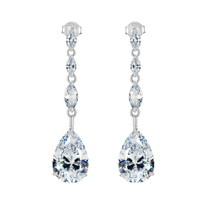 6.5Ct Outstanding Pear Cut Women's Earrings In Sterling Silver
