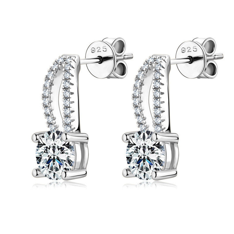 1.0Ct Moissanite Exclusive Round Cut Stud Earrings