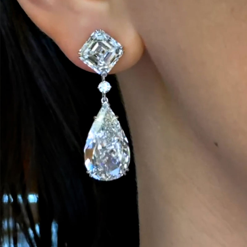 8.5Ct Precious Pear Cut Women's Earrings In Sterling Silver