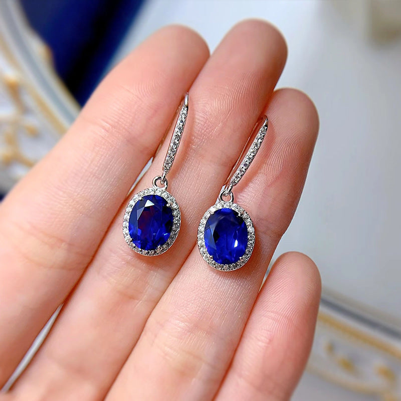 1.8Ct Elegant Sapphire Oval Cut Women's Earrings