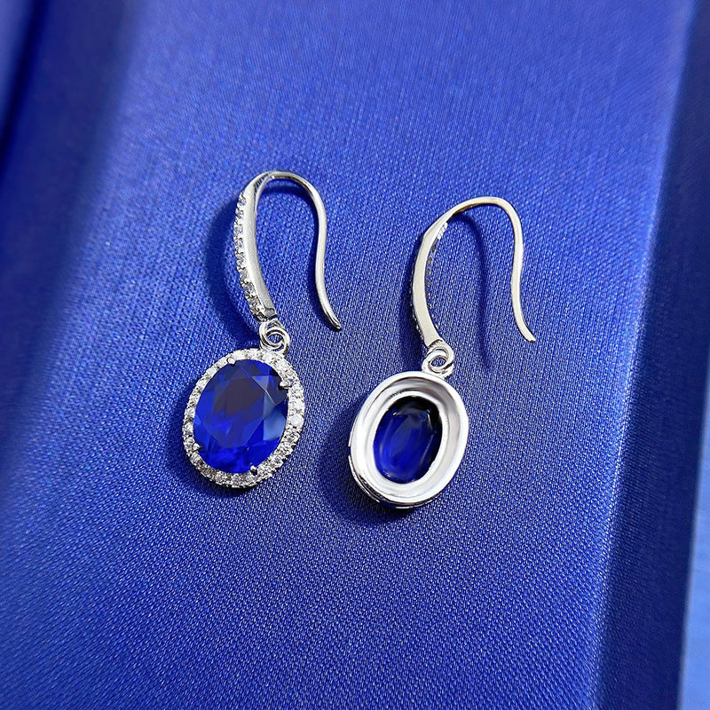 1.8Ct Elegant Sapphire Oval Cut Women's Earrings