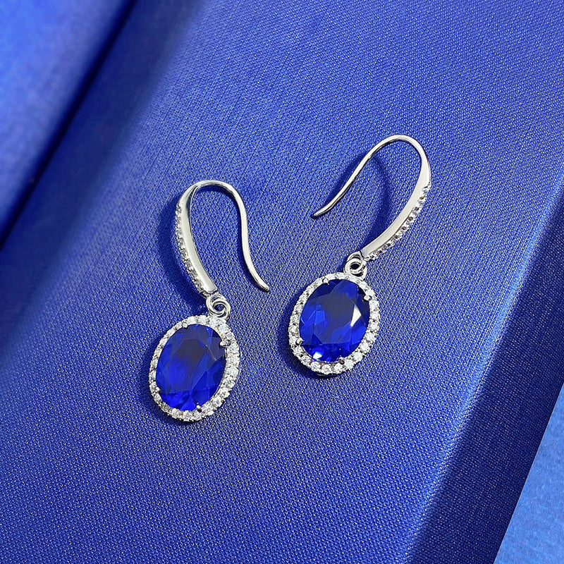 1.8Ct Elegant Sapphire Oval Cut Women's Earrings