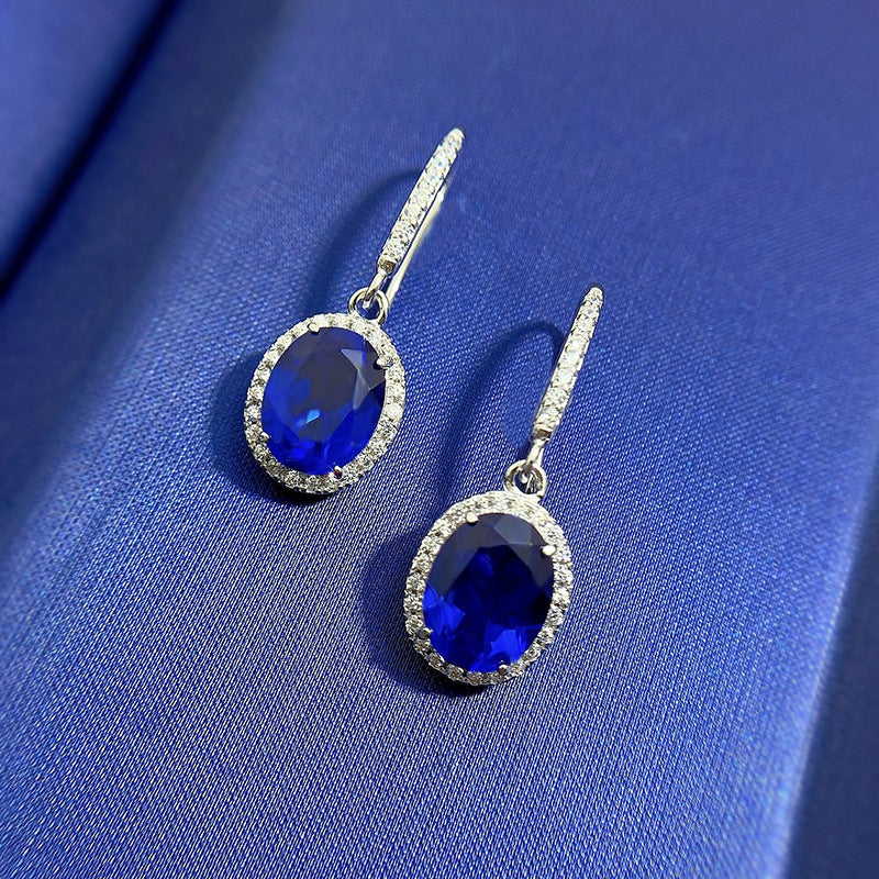 1.8Ct Elegant Sapphire Oval Cut Women's Earrings