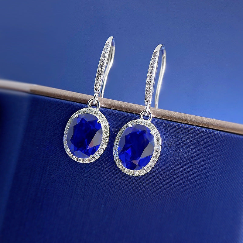 1.8Ct Elegant Sapphire Oval Cut Women's Earrings