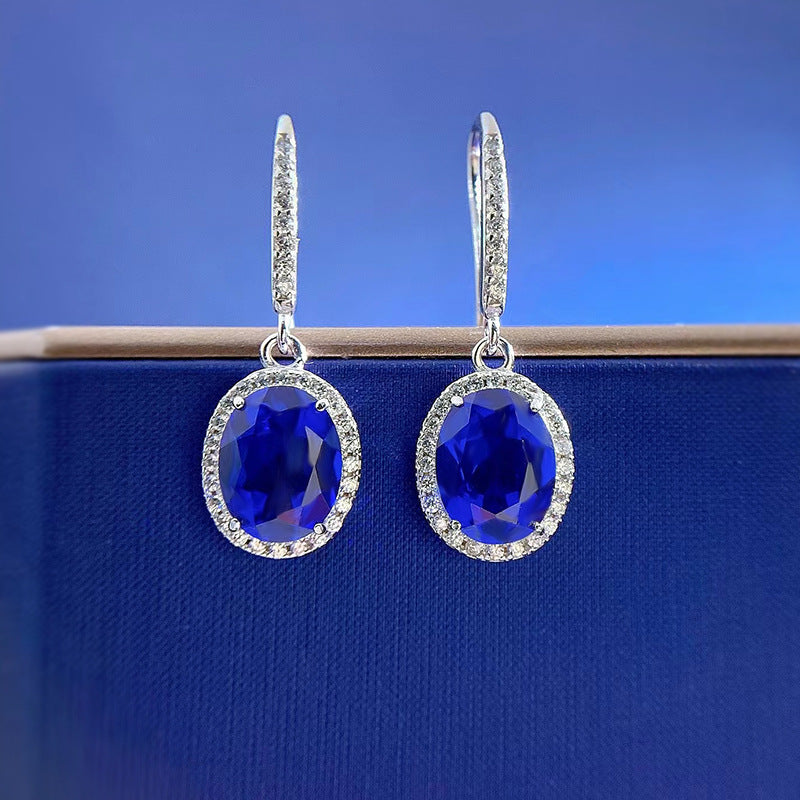 1.8Ct Elegant Sapphire Oval Cut Women's Earrings