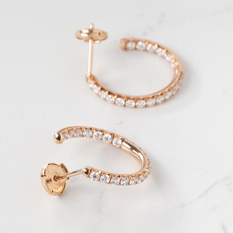 2.8CT Unique Hoop Earrings In Sterling Silver