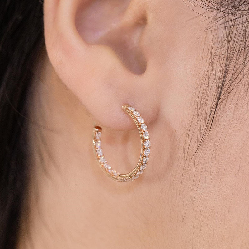 2.8CT Unique Hoop Earrings In Sterling Silver