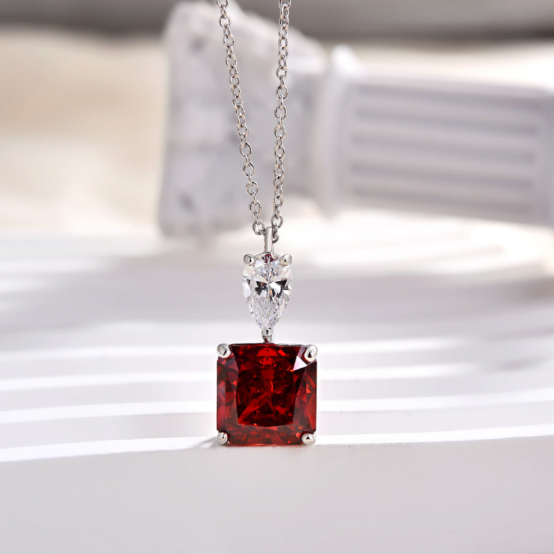Gorgeous Ruby Radiant Cut 3PC Jewelry Set