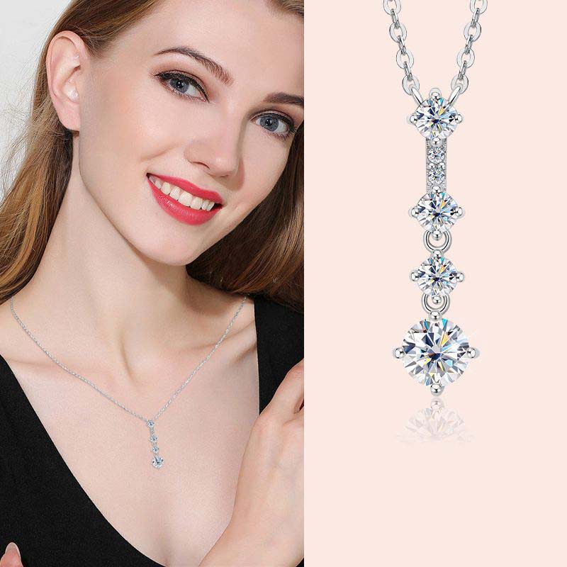 Round Cut Moissanite Pendant Necklace