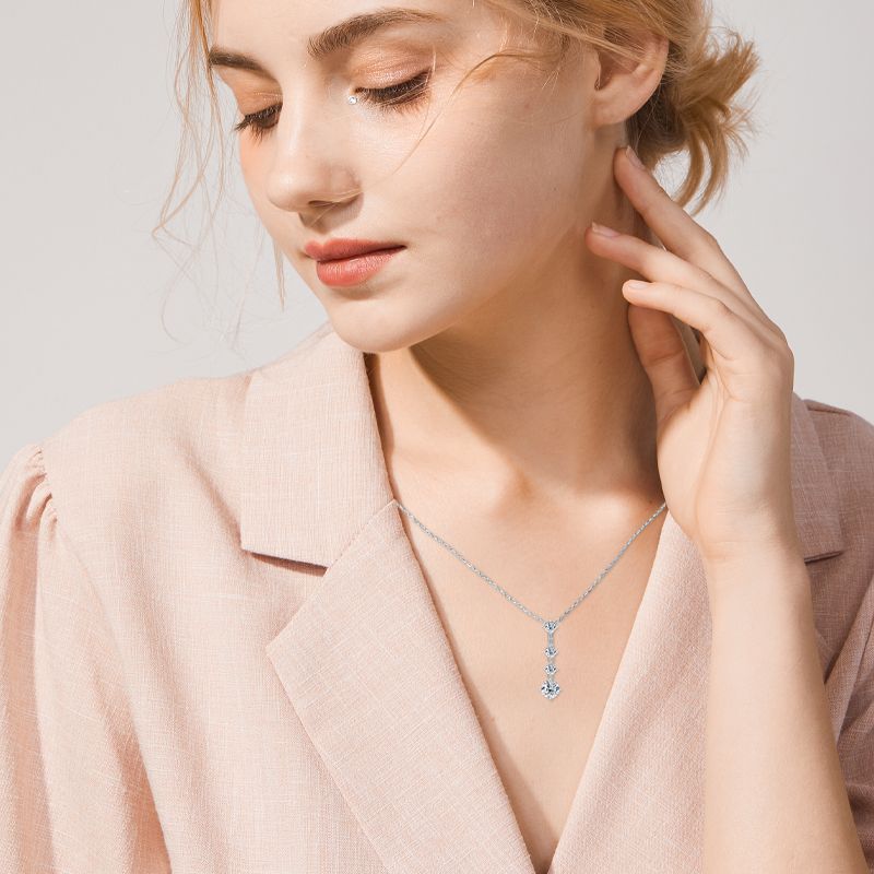 Round Cut Moissanite Pendant Necklace
