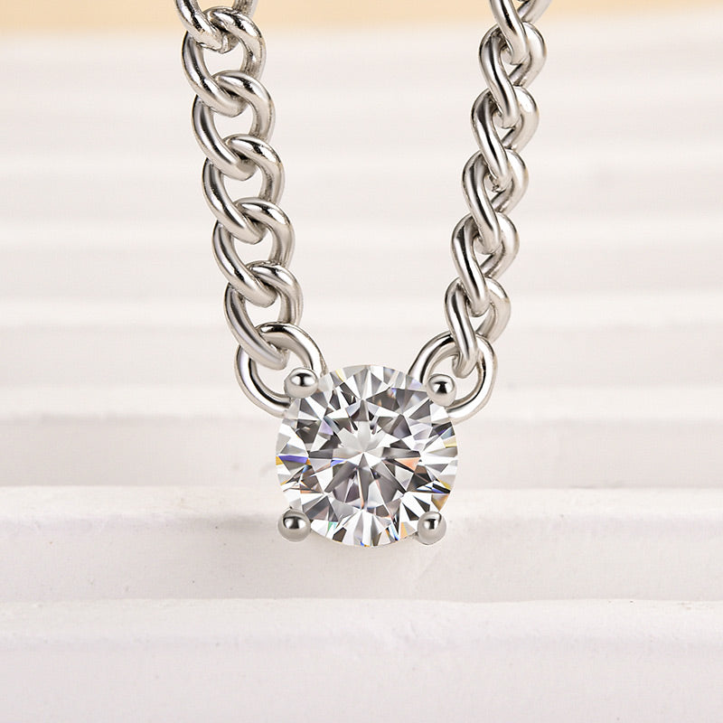 Maxine Moissanite 1.0 Carat Cuban Necklace