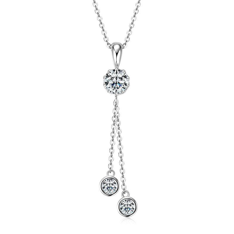 2.0Ct Fashion Moissanite Round Cut Pendant Necklace