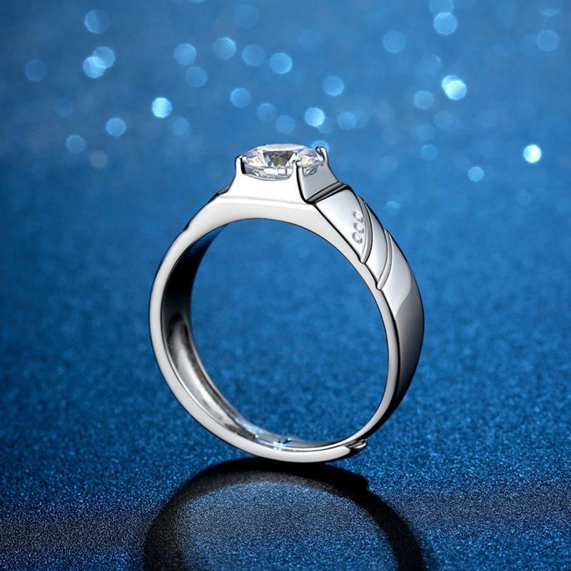 Classic Round Cut Wide Wedding Band For Band In Sterling Silver
