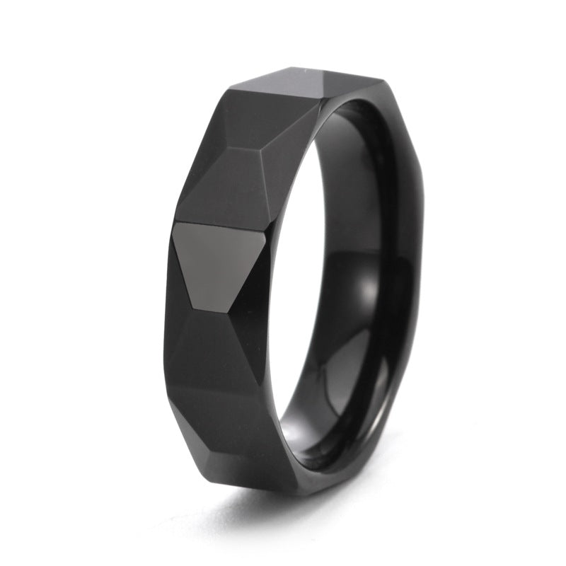 Ahabobo Fashion Tungsten Carbide Rhomboid Men's Wide Wedding Band