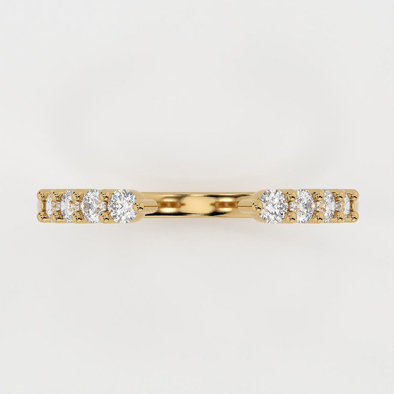 Unique Yellow Gold Open Wedding Band In Sterling Silver