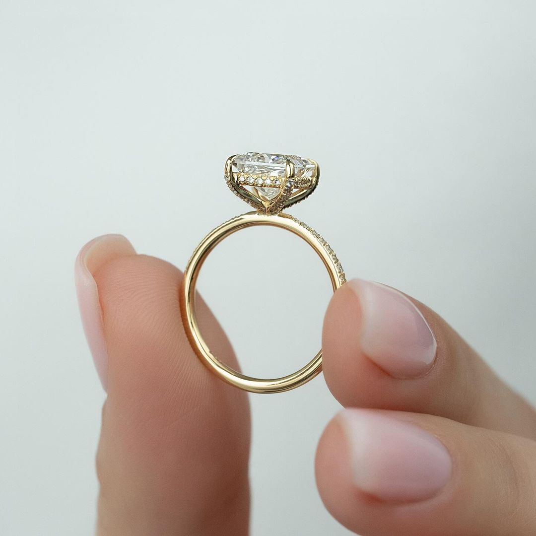 Sparkle Square Princess Cut Engagement Ring For Women In Sterling Silver