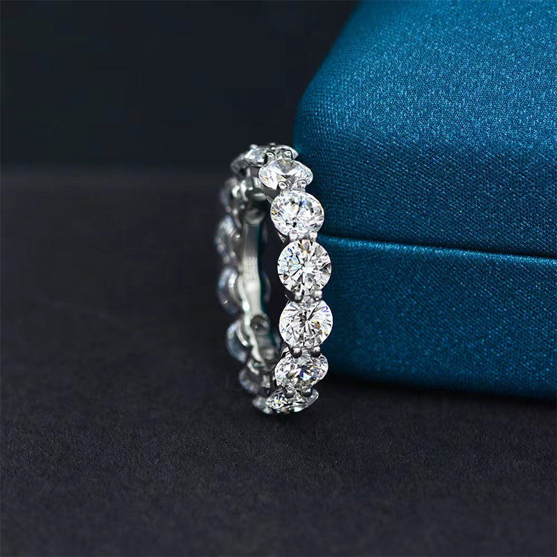 Classic Eternity Round Cut Women's Wedding Ring Band for Anniversary