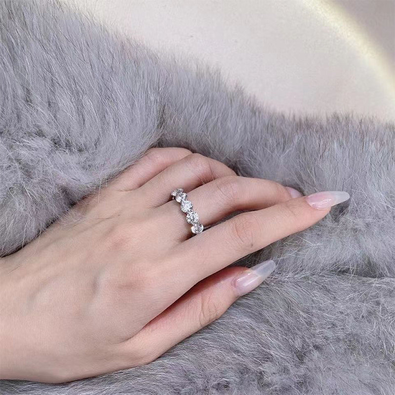 Classic Eternity Round Cut Women's Wedding Ring Band for Anniversary