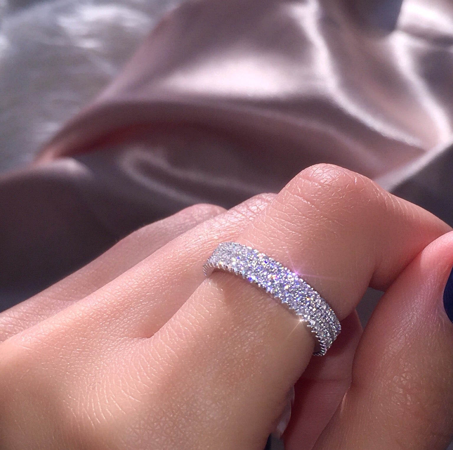 Luxury Pave Eternity Wedding Band For Women