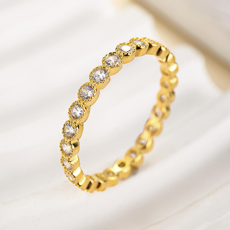 Vintage Pave Wedding Band In Sterling Silver